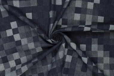 350gr/M² - Spijkerstof - patchwork denim - donkerblauw - 22193-690