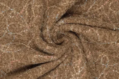 Viscose stof - twill - camel - 1015-054 - Embroidery stof - fur - cotta embroidery lizzy - bruin - 22229-098