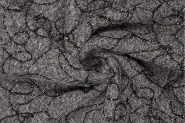 Polyester stof - jacquard - ruiten - grijs - 24207-068 - Embroidery stof - fur - cotta embroidery lizzy - grijs - 22229-980