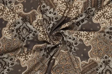 55% viscose, 45 polyester - Viskose – Mischung – Digitaldruck – braun – 22326-960