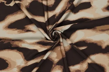 105gr/M² - Viscose stof - mix - digitaal dierenprint - naturel - 22332-179