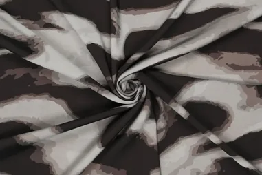 105gr/M² - Viscose stof - mix - digitaal dierenprint - grijs - 22332-961