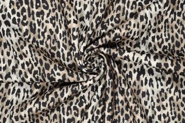 Panterprint stoffen - Strickstoff – schweres Angora – digitaler Leopardenprint – beige – 22341-178