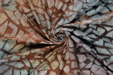 Tie dye stoffen - Stretch stof - tie dye - fantasie - bruin - 24127-058