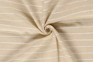 Babydeken stoffen - Hydrofiel stof - strepen - crème - 23428-151
