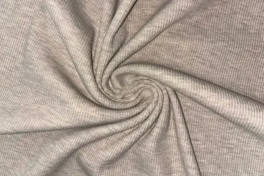 JT stoffen - Tricot stof - ribtricot - gemêleerd - donkerbeige - JT711