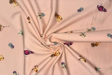 Zalm stoffen - Tricot stof - French Terry - exotisch - zalmroze - JT718