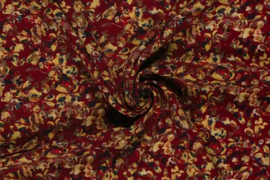 Bordeauxrot - Viskose – Popeline – abstrakt – bordeauxrot – 24060-018