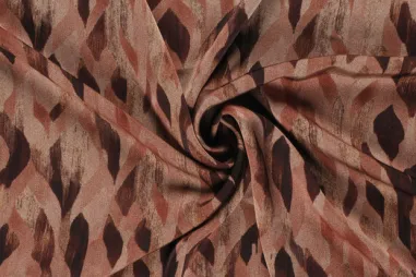 Brique - Polyester - Satin Duchesse - abstrakt - ziegelrot - 24075-156