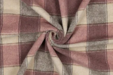 75% Polyester, 25% Viskose - Polyester - Viskosemischung - yarn dyed checks - brushed - Blush - 3476-001
