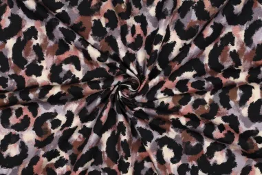 Lavendel - Tricot stof - digitaal dierenprint - lavendel multi - 5485-005