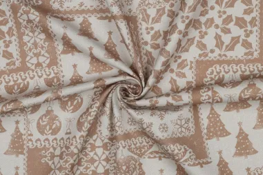 Kerstboom stoffen - Canvas – Digital Christmas – Sand – 5701-008