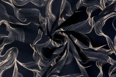 Marineblauwe stoffen - Viscose stof - borken crepe - abstract - marine - 24097-008