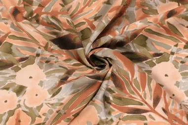 Tricot stof - bloemen - multi - 922451-1 - Viscose stof - twill - fantasie bladeren - multi - 24083-056