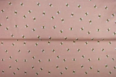 Bijen stoffen - Tricot stof - ribtricot - digitaal bijen - lichtroze - 26327-12