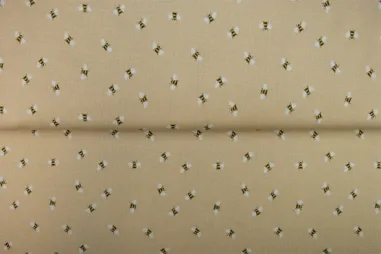 Bijen stoffen - Tricot stof - ribtricot - digitaal bijen - lichtgeel - 26327-22