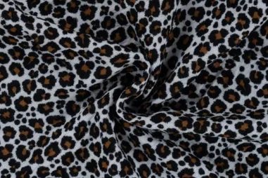 Musselin Stoffe - Musselin – Leopardenmuster – gebrochenes Weiß – 40005-510