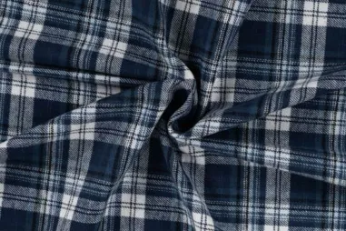 420gr/M² - Flanel stof - yarn dyed check - blauw - 48111-960