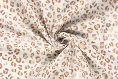 Babynestje - Hydrofiel stof - panterprint - gebroken wit - 23443-051