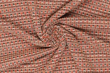 Tweed stoffen - Gebreide stof - sjanelli rivo - rood multi - 22230-425