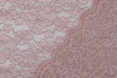 Laagjes kleding stoffen - Kant stof - bloemen - lichtmauve - 1613-019