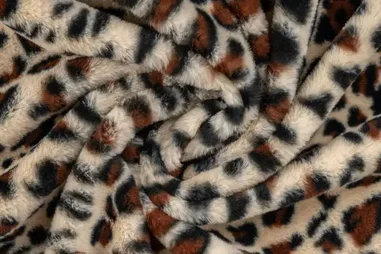 Bont stoffen - Bont stof - fancy fur - luipaardprint - zand - 2001-520