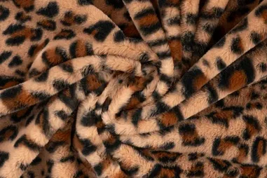 Fur bont stoffen - Bont stof - fancy fur - luipaardprint - cognac - 2001-560