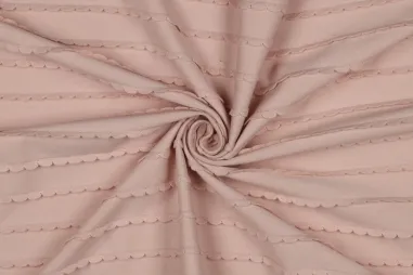 Diverse merken stoffen - Tricot stof - ruffles - poederroze - 1781-004