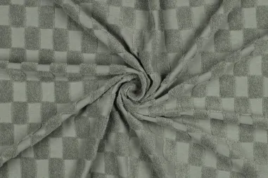 Stretch stof - Satin stretch - groen - 0748-307 - Badstof - rekbare badstof - checks - groen - 3297-001