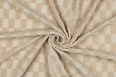 Ribcord stof- fijne rib 21W - corduroy - appels - beige - 26/24355-052 - Badstof - rekbare badstof - checks - beige - 3297-002