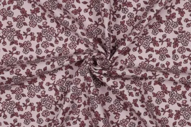 Decke - Flanel stof - bloemetjes - lichtroze - 6503-001