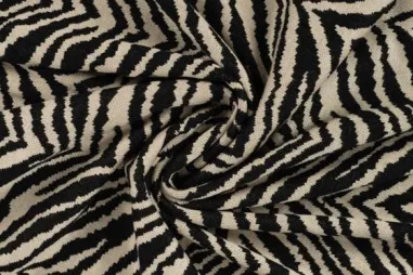 Strickstoffe - Strickstoff – heavy Jacquard-Zebra – schwarz – 22847-690