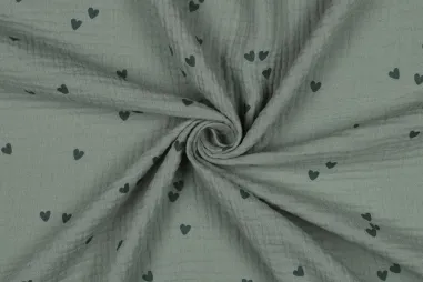 Tricot stof - swimwear - dino's - groen - 21682-021 - Hydrofiel stof - hartjes - groen - 3166-003