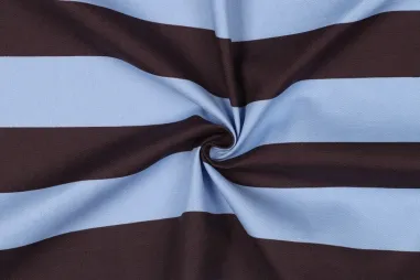 Hondenkussen - Canvas stof - strepen - lichtblauw / donker aubergine - 5162-006