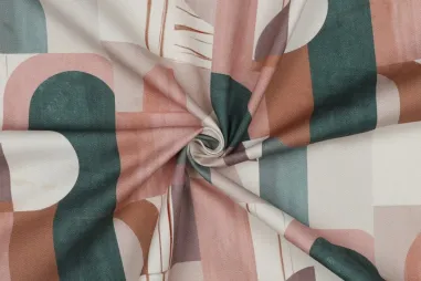 Interieurstoffe - Canvas stof - digitaal geometric - multi - 5722-004