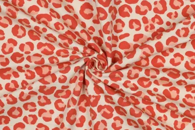 Panterprint stoffen - Sweattricot - panterprint - oranje - 6611-006