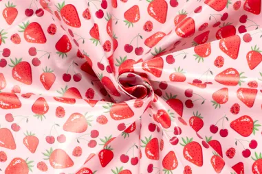 Afneembare stoffen - Tafelzeil - rood fruit - lichtroze - 1837-011