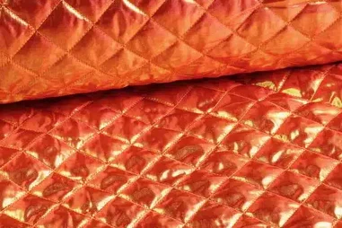 KN 0748-456 Satin stretch orange - Doorgestikte stof - oranje - 00360-123