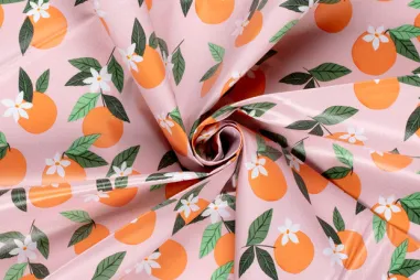 Stoffe - Tafelzeil - sinaasappels - zalmroze - 1847-037