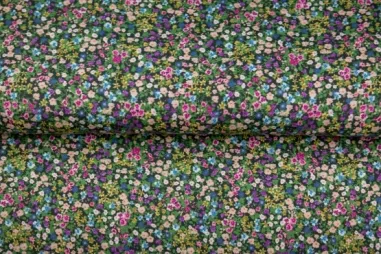 Bloemetjes stoffen - Tricot stof - digitaal bloemetjes - multi - 26142-20