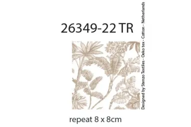 Palmbomen - Tricot stof - digitaal palm - wit beige - 26349-22