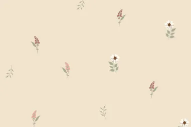 Tricot stoffen - Tricot stof - bloemetjes - beige - 25417-052