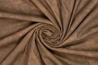Decoratie en aankleding stoffen - Kunstleer stof - vegan leather washed - donkerbruin - 794339-22