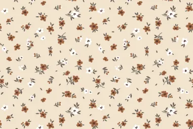 Bloemetjes stoffen - Tricot stof - bloemetjes - beige - 25416-052