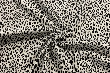 Nieuwe stoffen - Tricot stof - ribtricot - panterprint - wit - 23573-051
