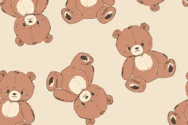 Tricot stoffen - Tricot stof - French Terry - beertjes - beige - 25428-052