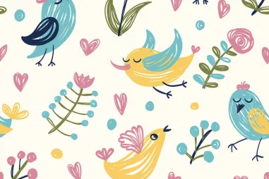 Katoen stof - poplin - digitaal hartjes - gebroken wit - 24212-02 - Waterdichte stof - aqua protect - digitaal vogels en bloemen - gebroken wit - 26/24256-051