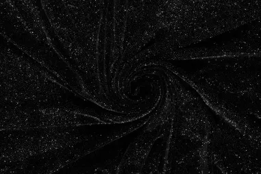 Feeststoffen - Tricot stof - lurex - zwart & zilver - 24302-070