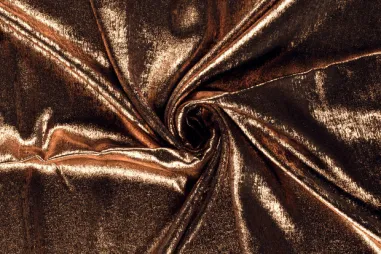 Avondkleding stoffen - Satin – Stretch – Foliendruck – Bronze – 24315-090