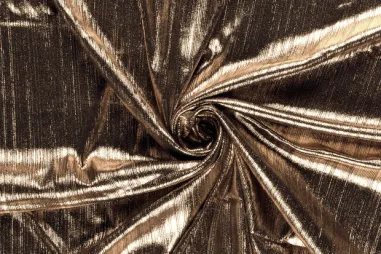 190gr/M² - Tricot stof - folie geplooid - brons - 24316-090